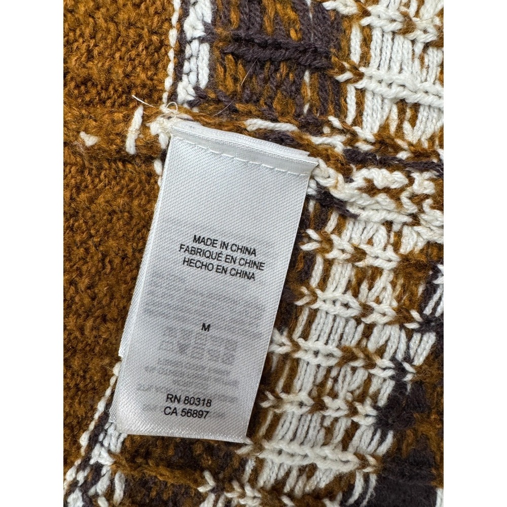 Lucky Brand Mens Brown Southwestern Geometric Open Front Cardigan Sweater Medium - Picture 8 of 15